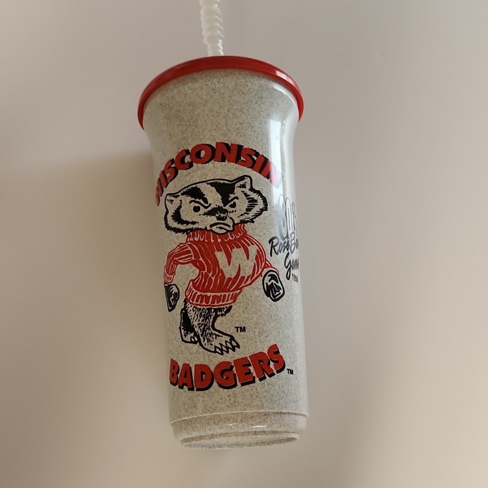 Vintage Wisconsin Badgers 80th Rosebowl 32 oz sport tumbler (1994)